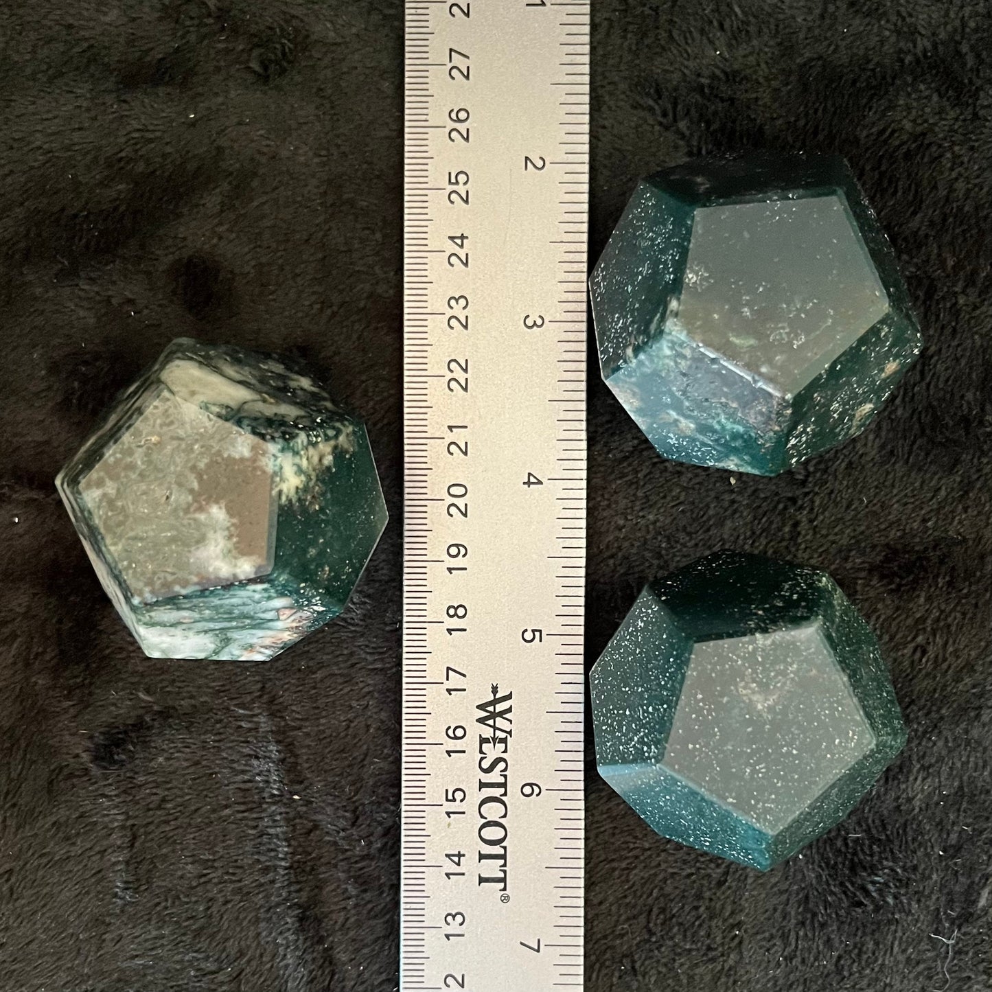 Moss Agate Dodecahedron (Approx. 45mm-55mm) 1481