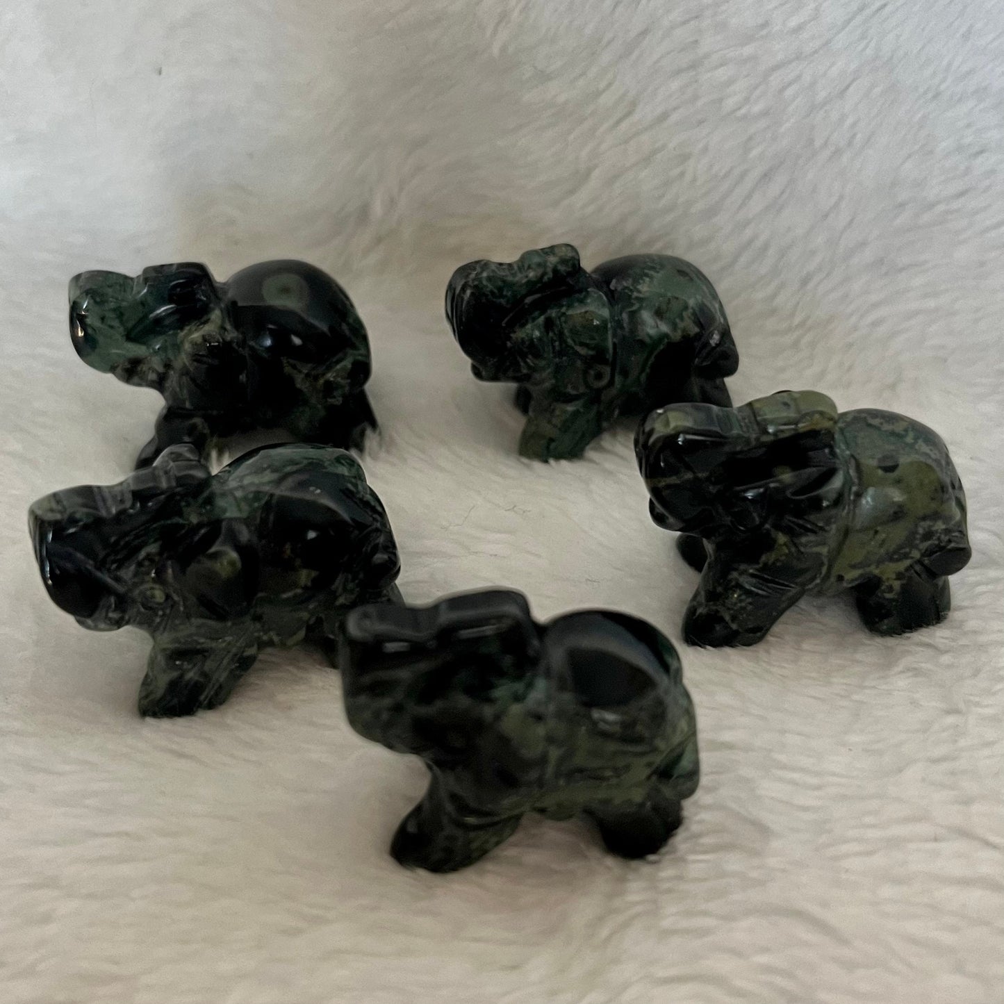 Kambaba Jasper Carved Elephant (Approx. 1”) 0040