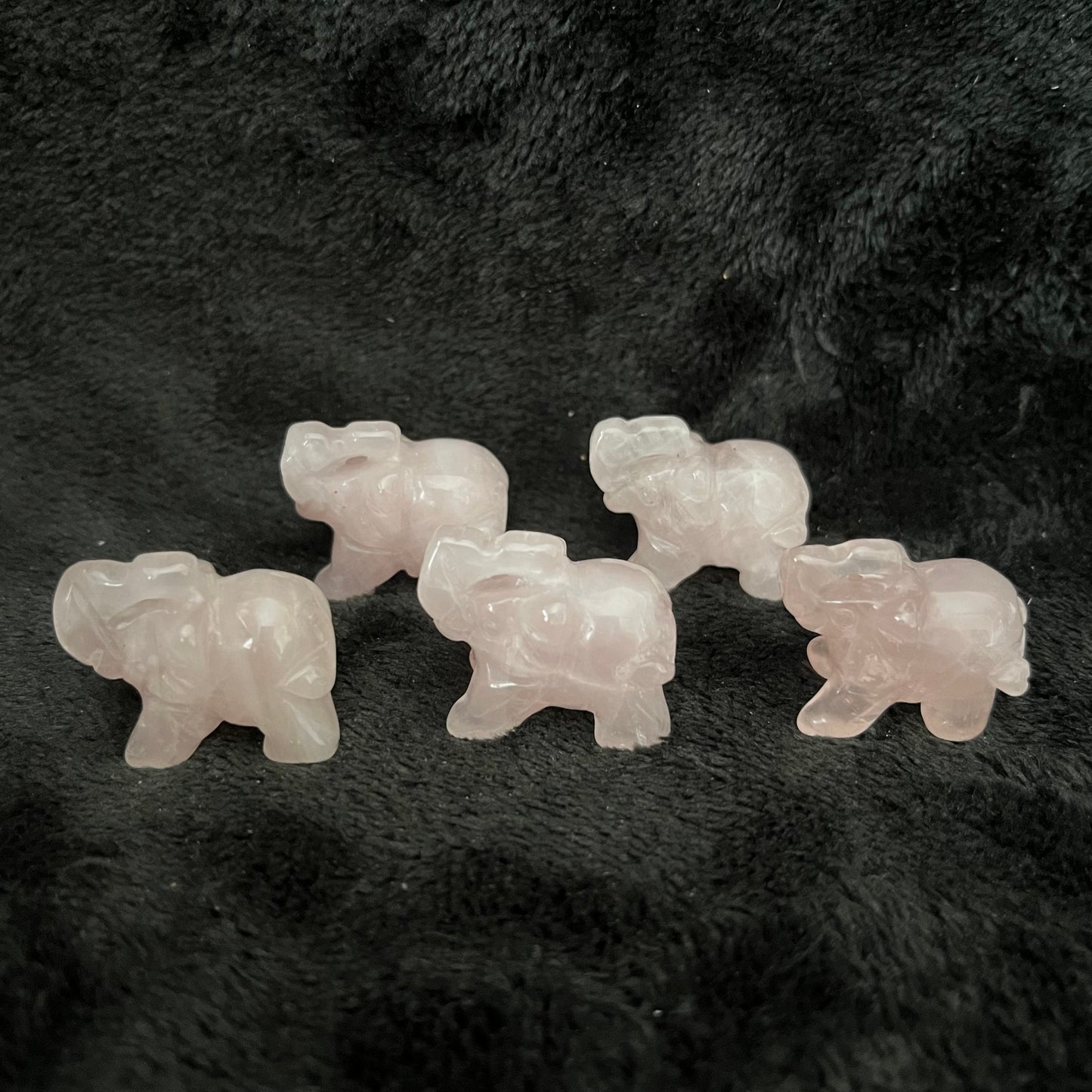 Rose Quartz  Carved Elephant (Approx. 1”) 0052