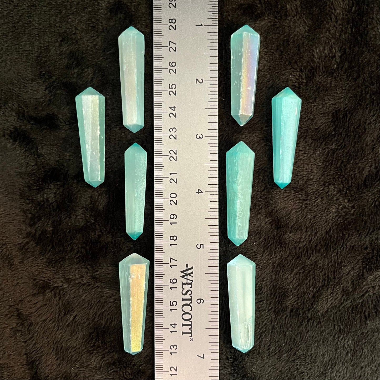 Aqua Blue Selenite Crystal Point (Approx. 1 1/2” - 1 3/4”) 1519