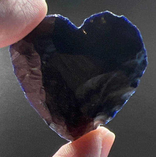 Blue Goldstone Knapped Heart (Approx. 1 1/4" - 1 1/2") 1332