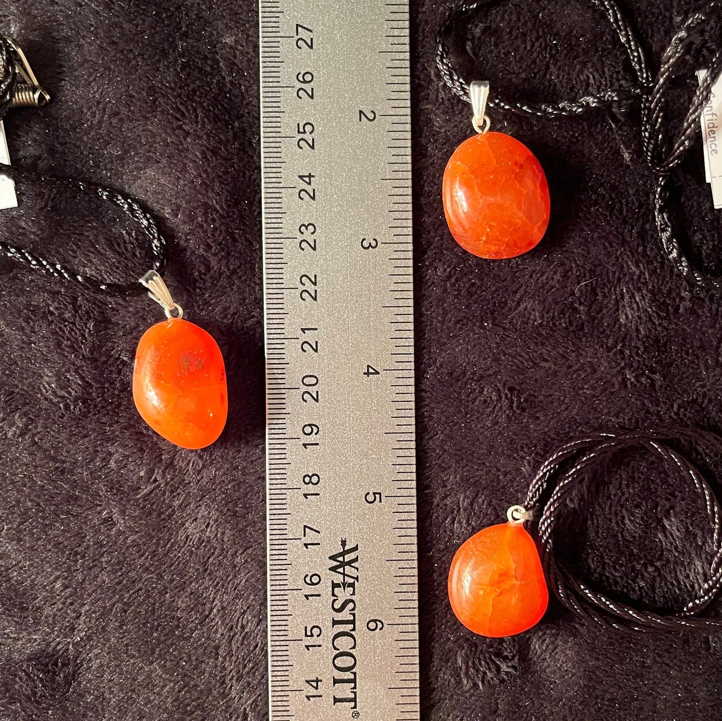 Carnelian Agate Necklace with Black Cord NCK-2742