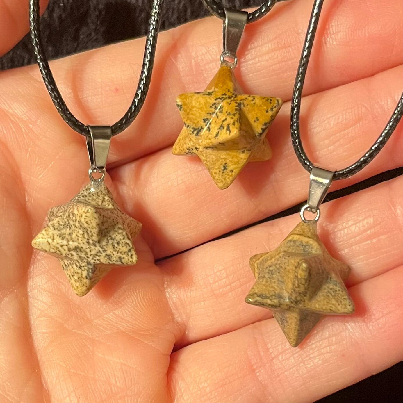 Picture Jasper Merkaba Necklace NCK-2759