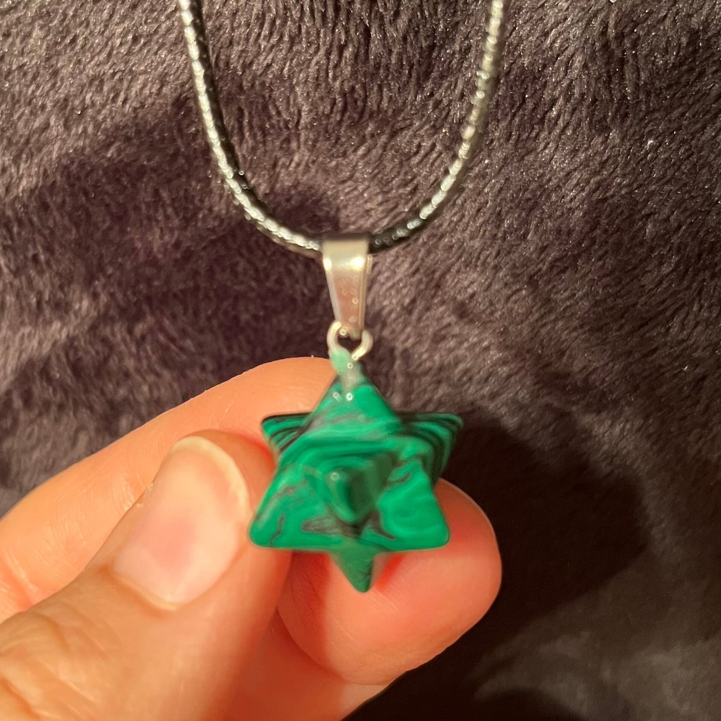 Malachite (Synthetic) Merkaba Necklace NCK-2765