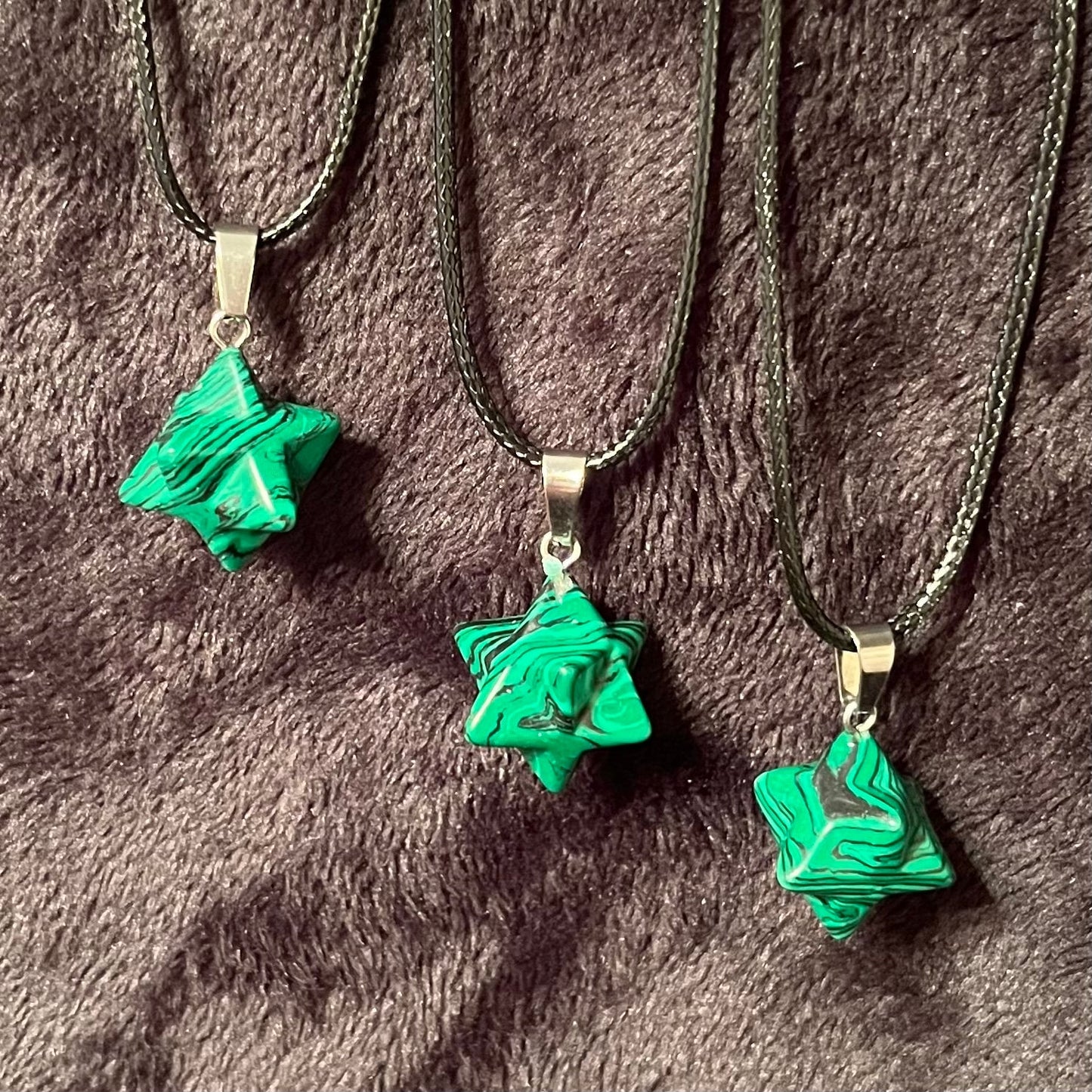 Malachite (Synthetic) Merkaba Necklace NCK-2765