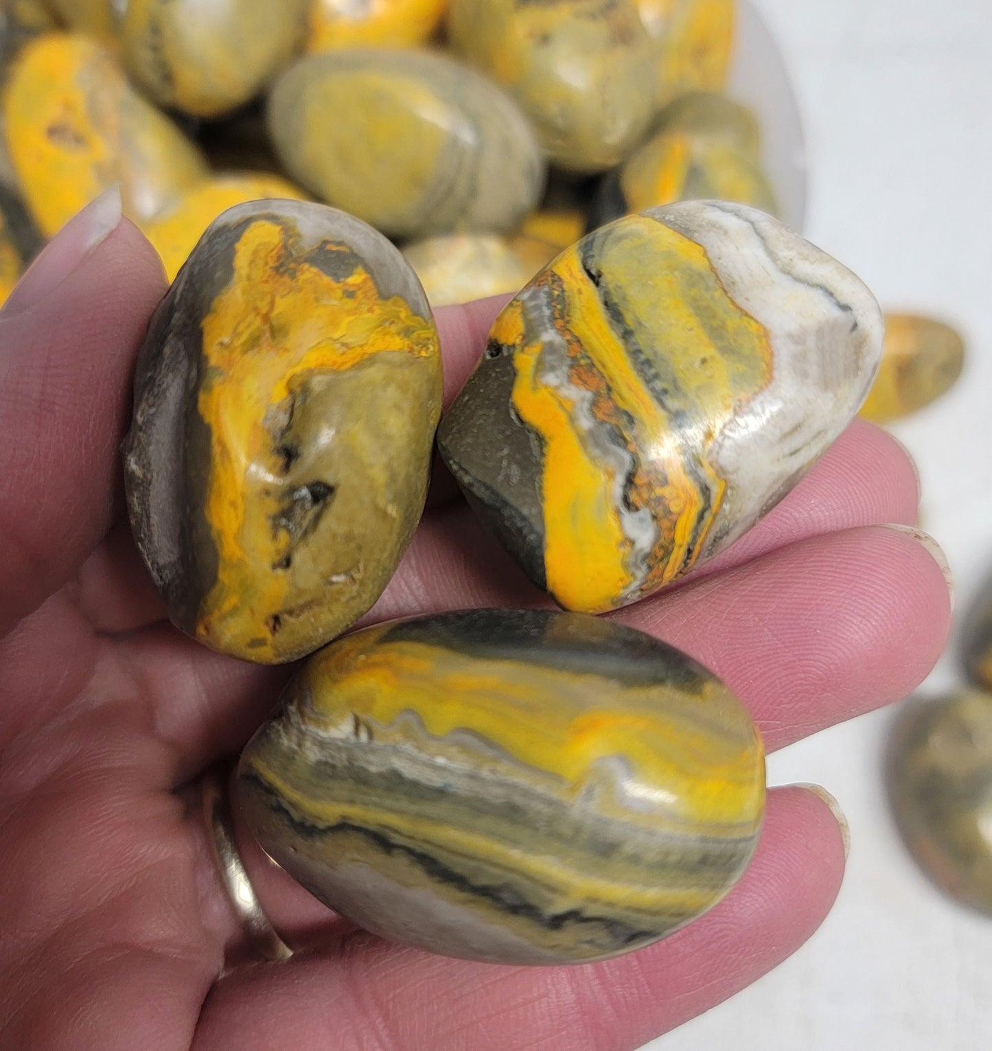 Bumblebee Jasper Tumbled Stone BIN-1462 (1 1/4”- 1 5/8”)