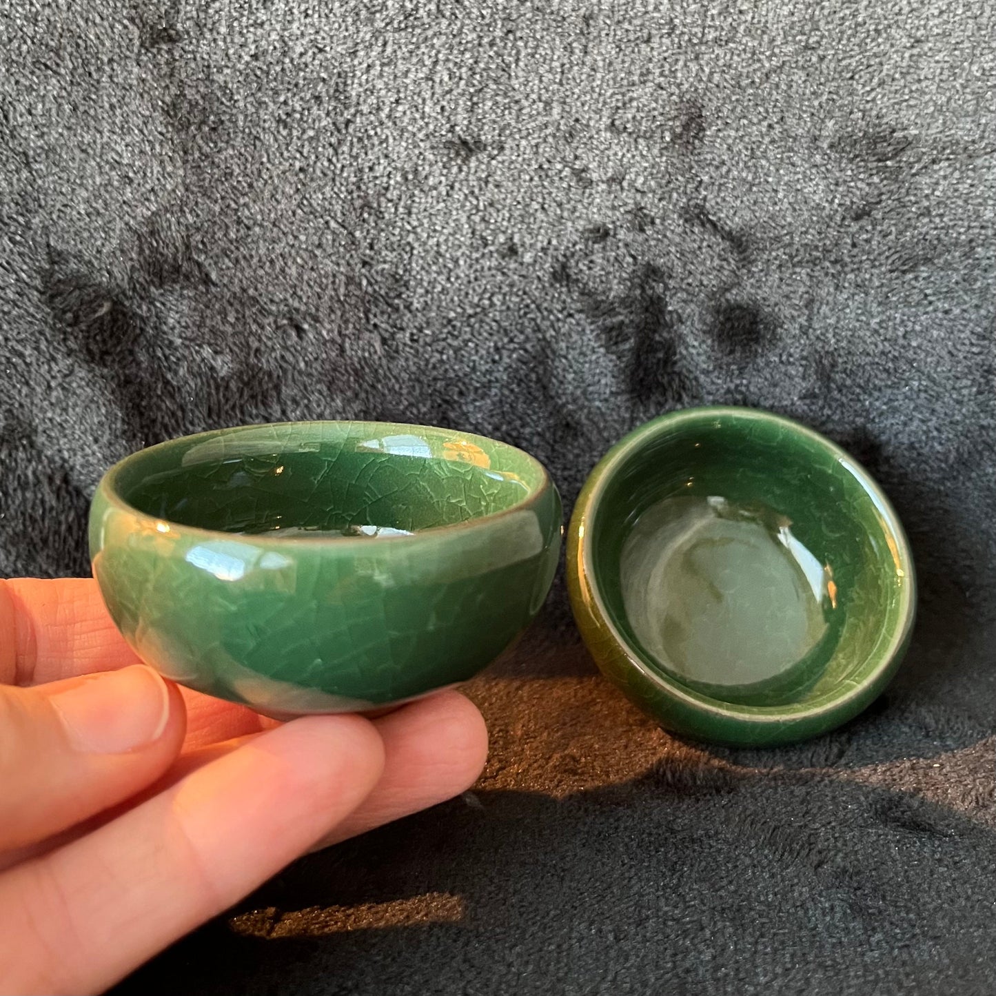 Small Ceramic Bowl, Green (Approx. 2 5/8" x 1 1/4") 1609