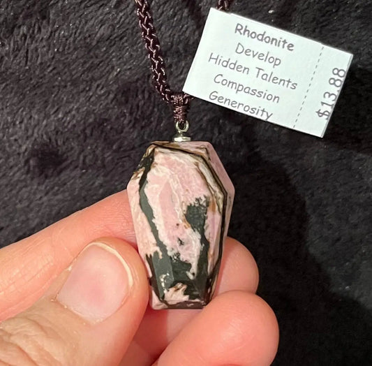 Rhodonite Coffin Necklace NCK-2784 Shop Wholesale Crystals