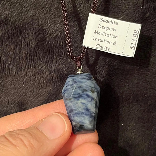 Sodalite Coffin Necklace NCK-2782 Shop Wholesale Crystals