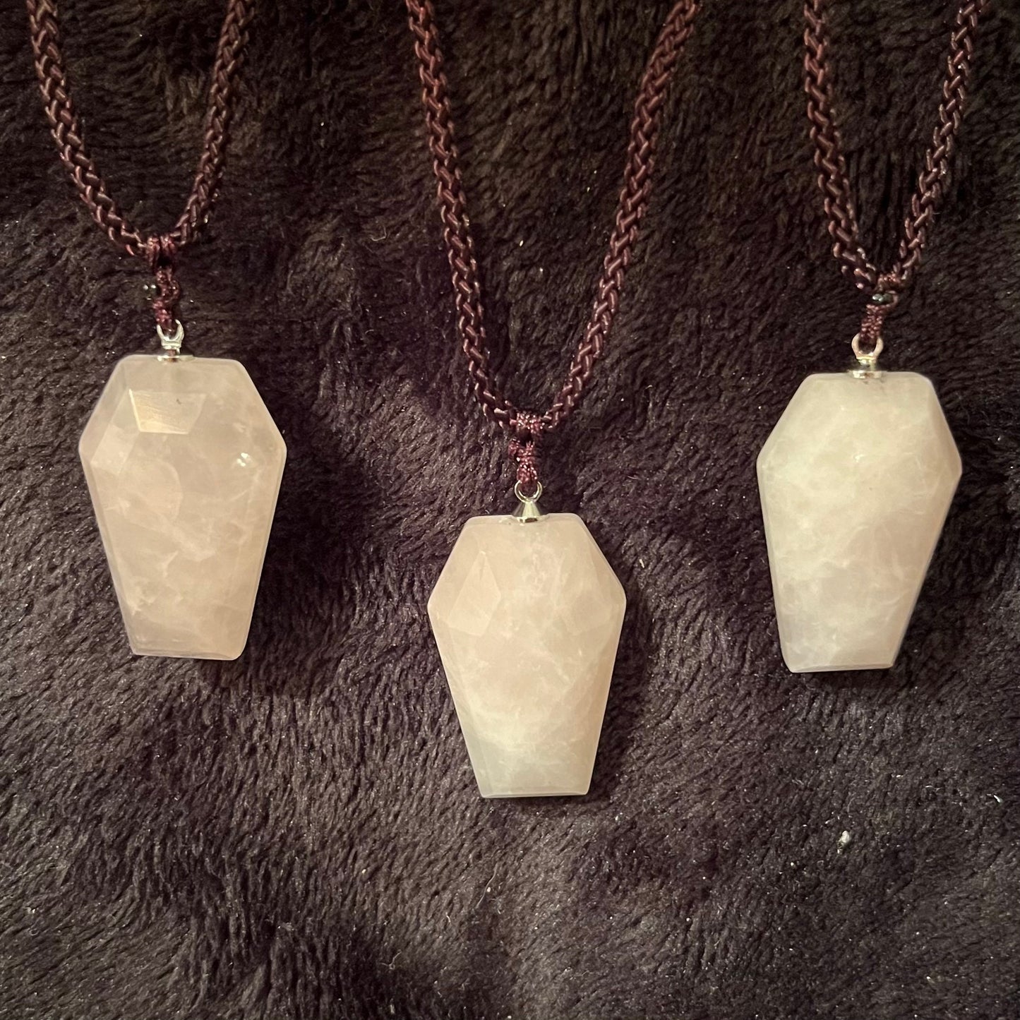 Rose Quartz Coffin Necklace NCK-2789