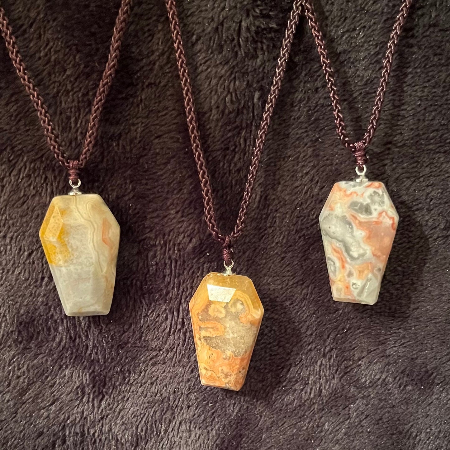 Crazy Lace Agate Coffin Necklace NCK-2790