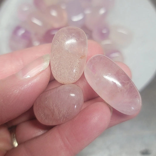 Pink Fluorite Tumbled Stone, (Approx. 3/4" - 1 1/8")  Crown Chakra 0663 Shop Wholesale Crystals