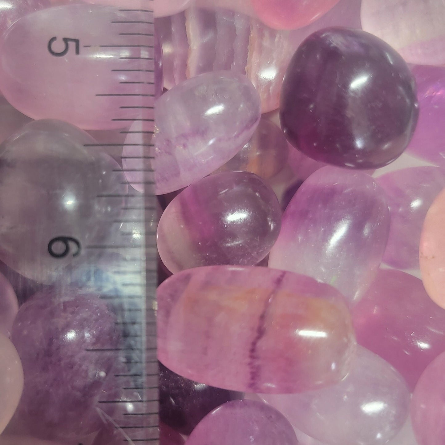 Violet Purple Fluorite Tumbled Stone, (Approx. 3/4" - 1 1/8")  Crown Chakra 0754