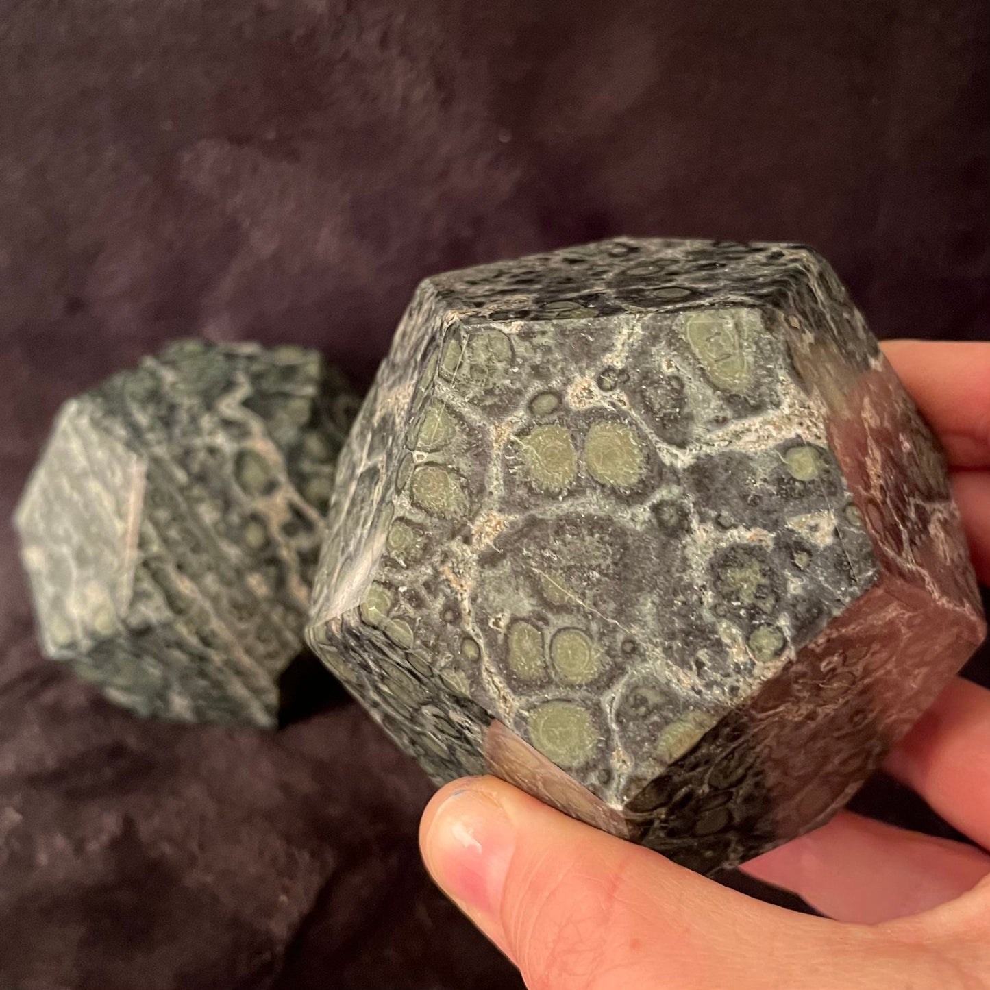 Kambaba Jasper Dodecahedron (Approx. 85mm) F0086