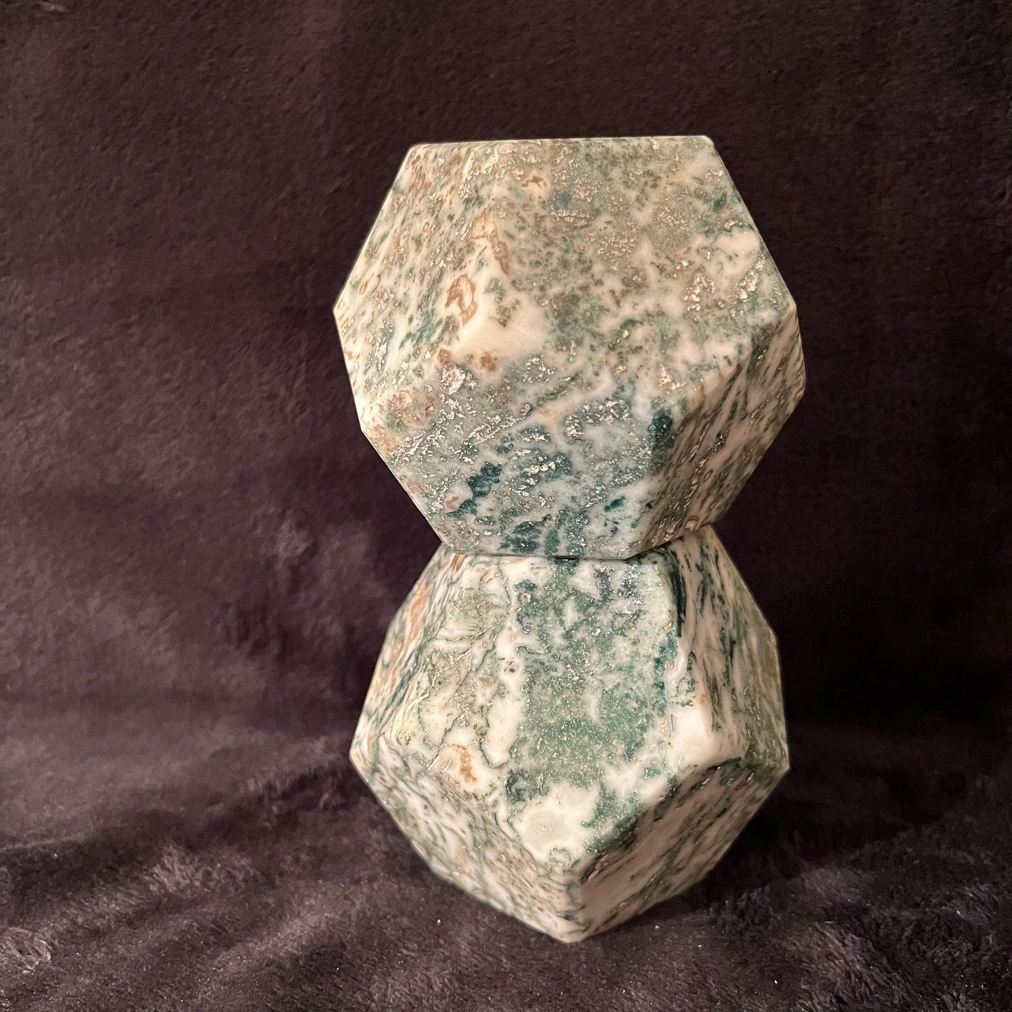 Tree Agate Dodecahedron, Very Large (Approx. 85mm) F-0081