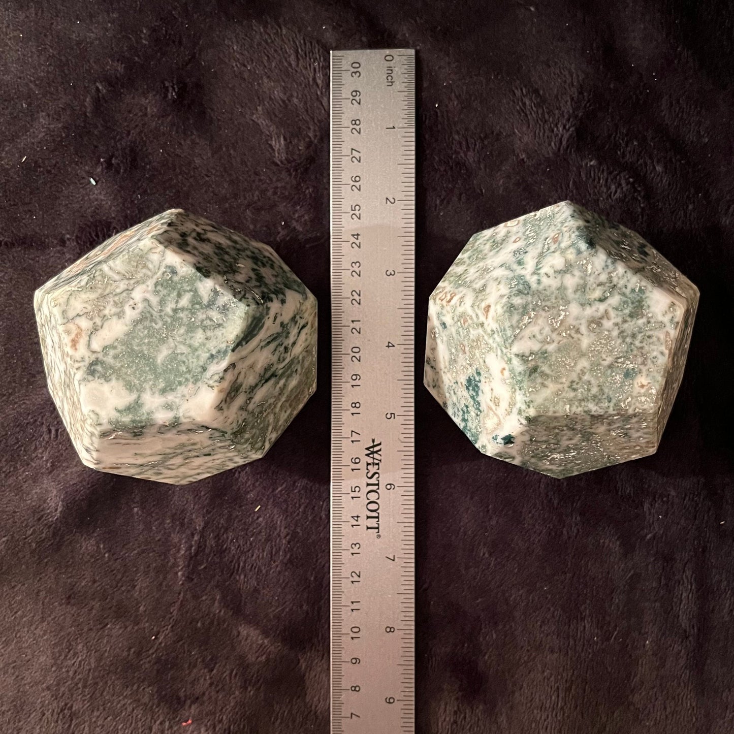 Tree Agate Dodecahedron, Very Large (Approx. 85mm) F-0081