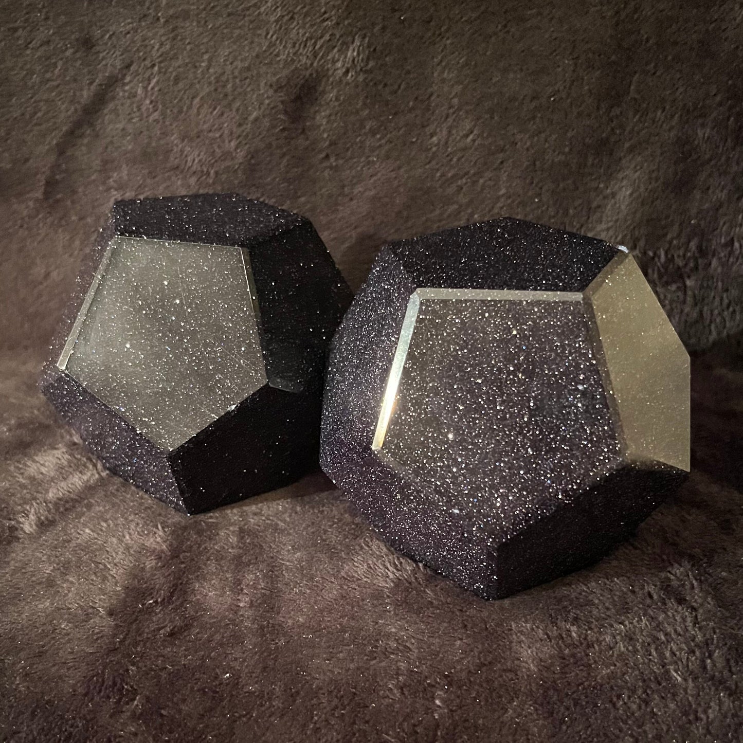 Blue Goldstone Dodecahedron, Very Large (Approx. 85mm) F-0083