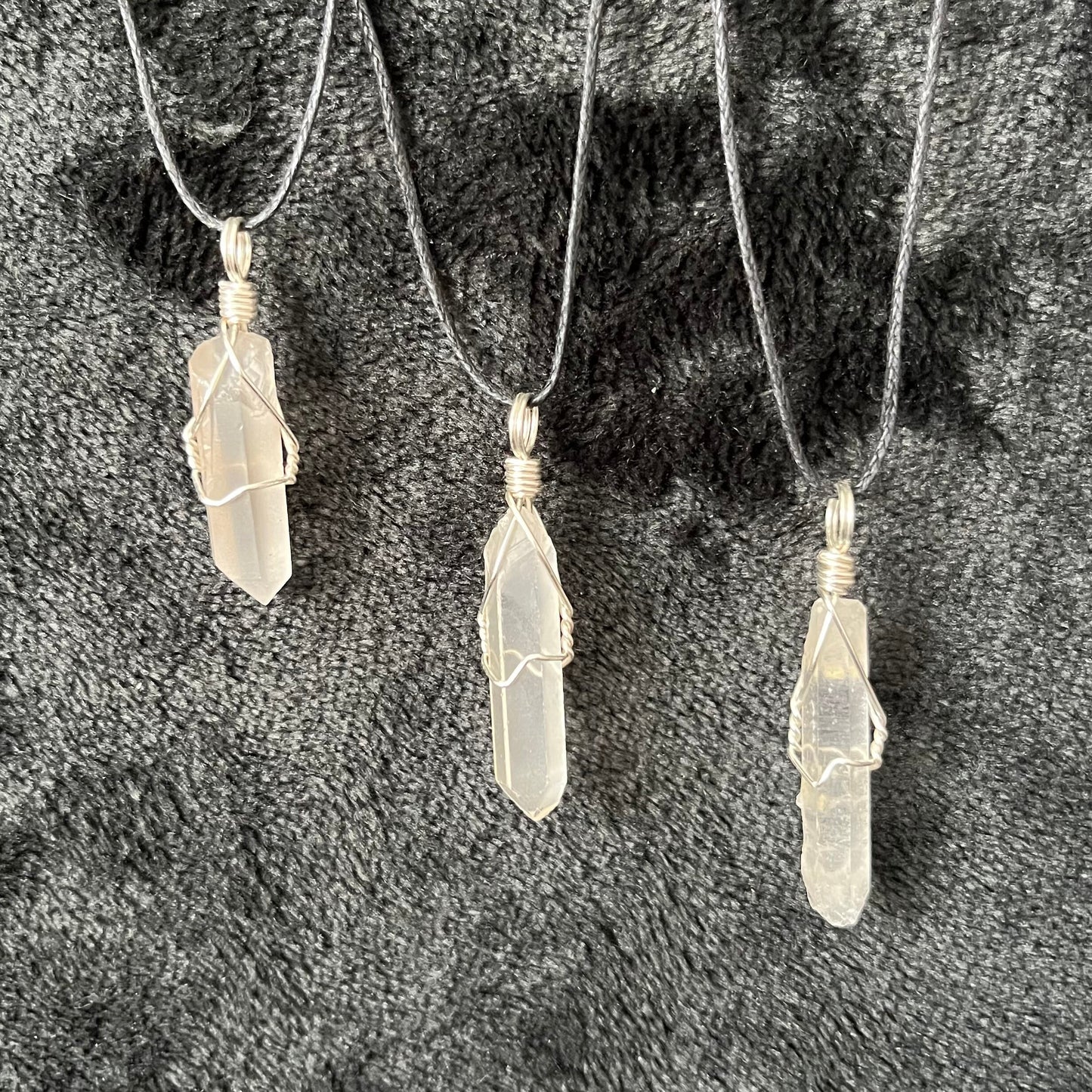 Lemurian Quartz Wire Wrapped Necklace, Handmade NCK-2794