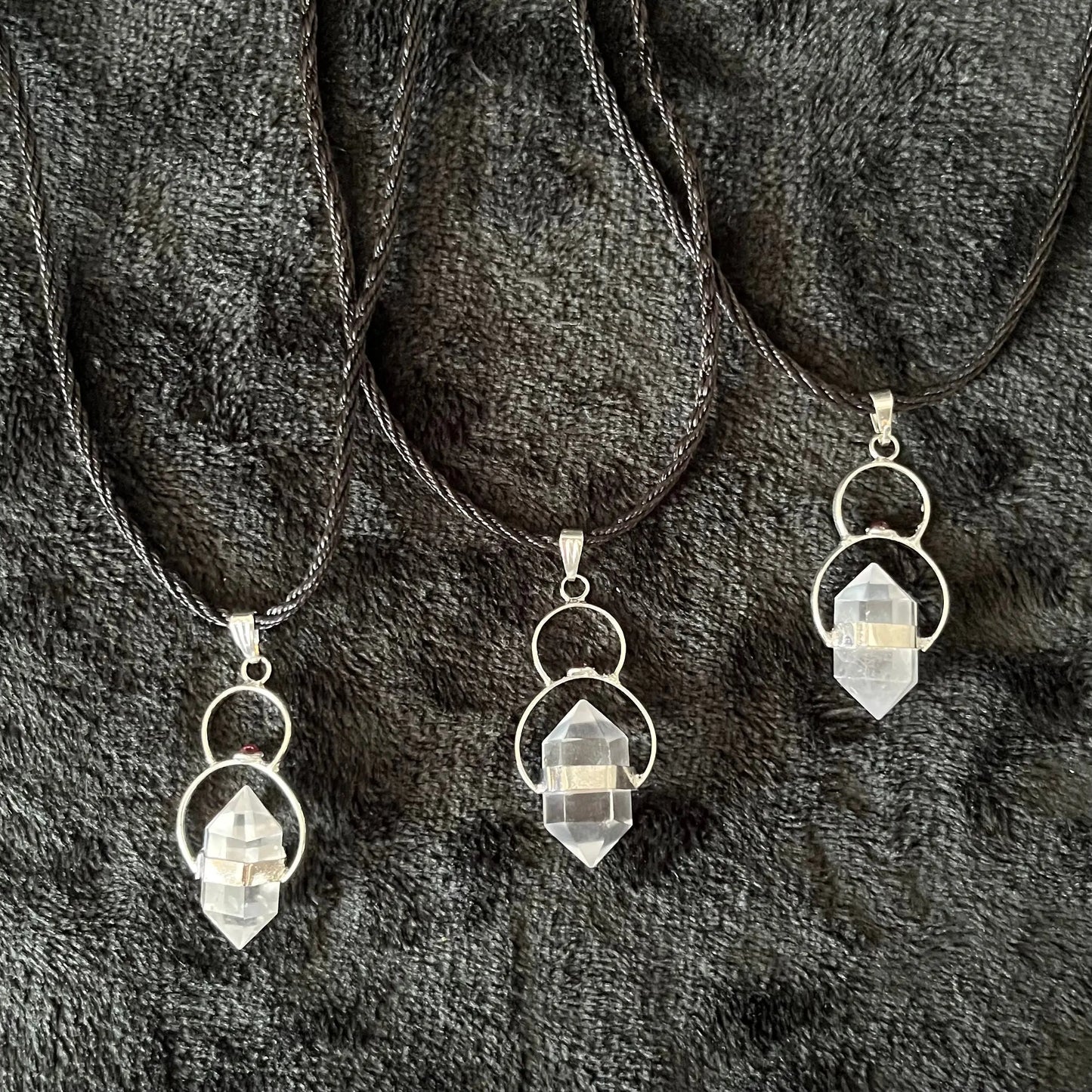 Clear Quartz Double Point Necklace (tumbled stone) NCK-2801 Shop Wholesale Crystals