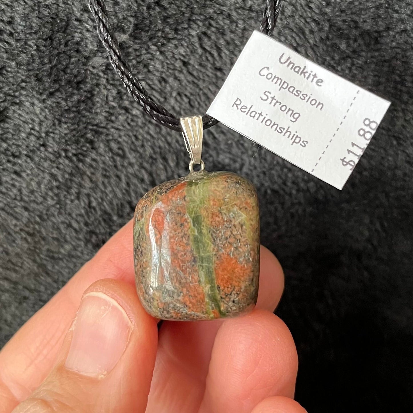 Unakite Jasper Necklace (tumbled stone) NCK-2802