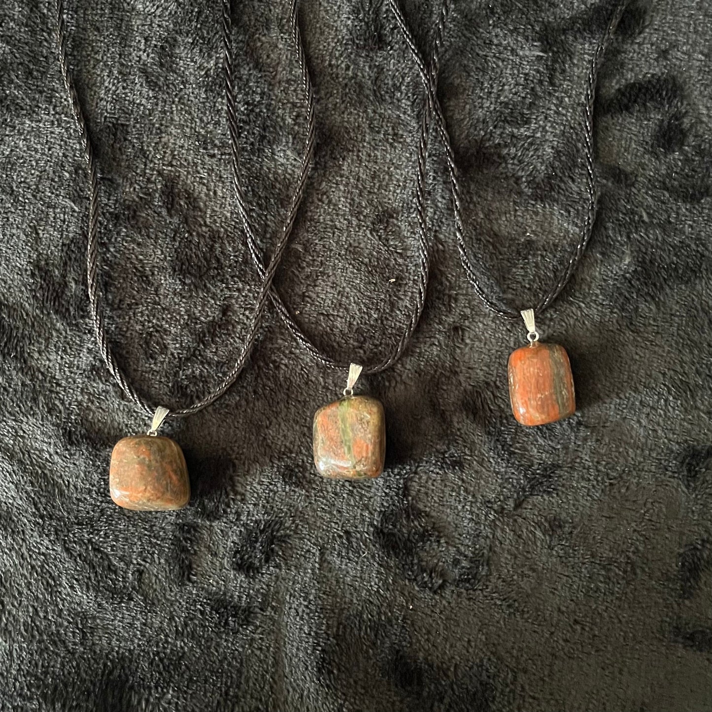 Unakite Jasper Necklace (tumbled stone) NCK-2802