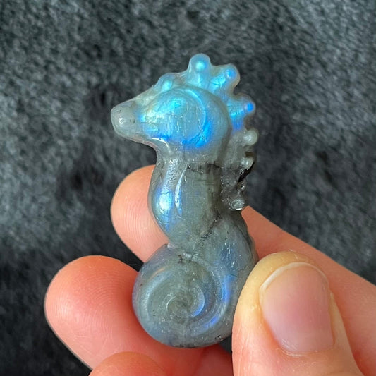 Labradorite Seahorse Figurine (Approx. 1 5/8”) 0988