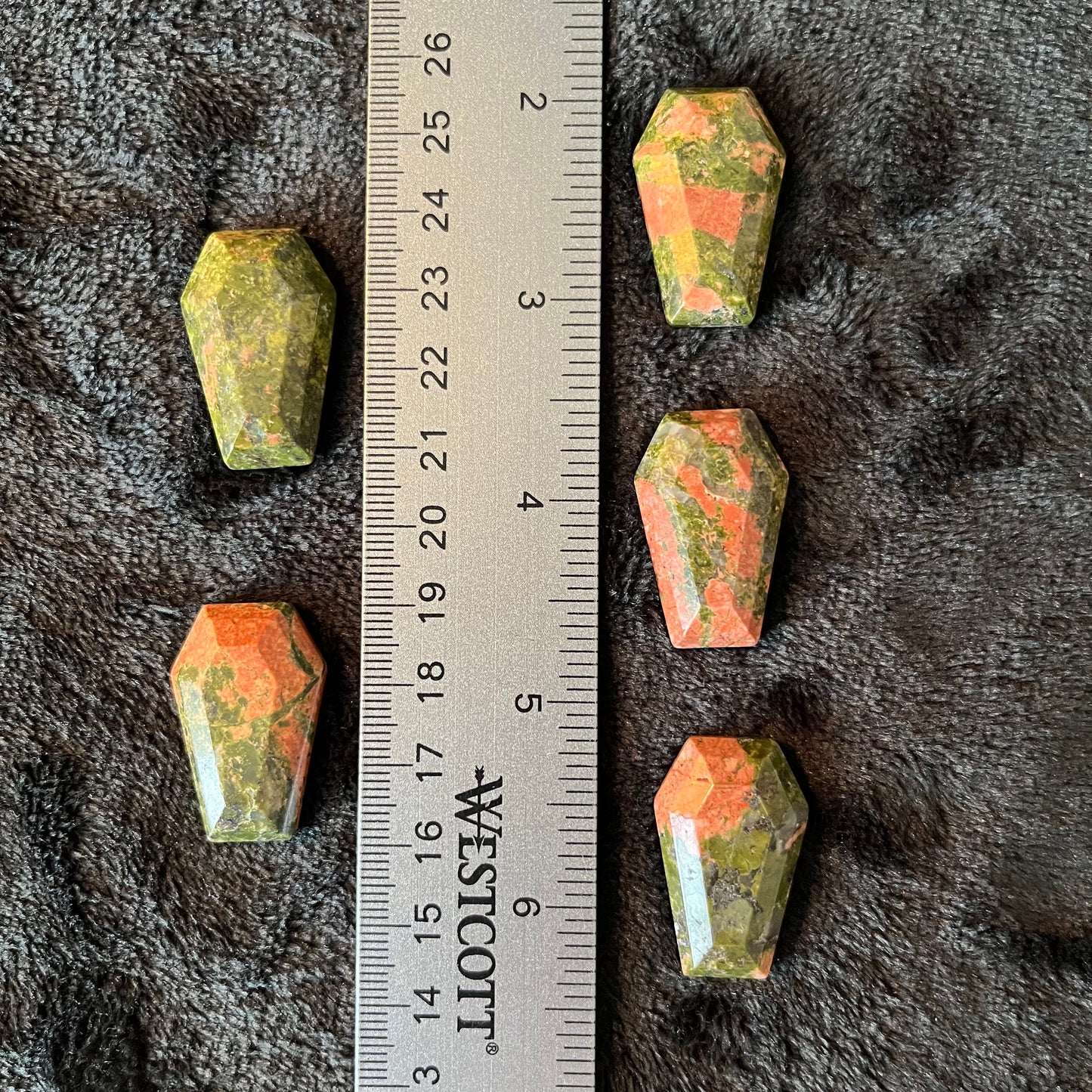 Unakite Jasper Coffin (Approx 1/3/8") 0202