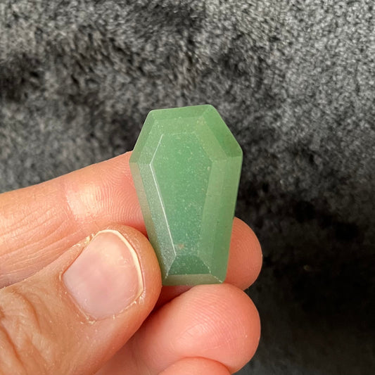 Green Aventurine Coffin (Approx 1 3/8”) 0218