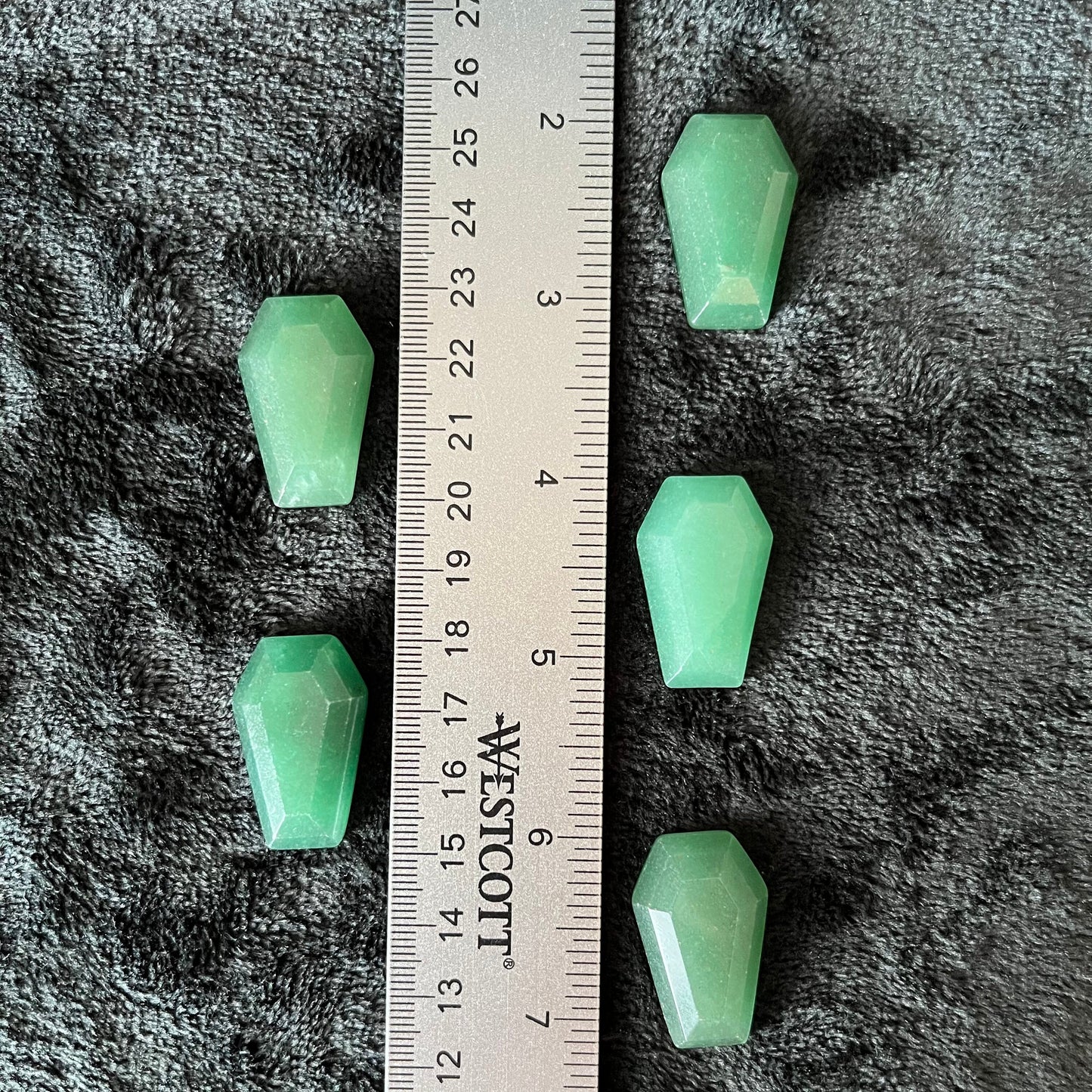 Green Aventurine Coffin (Approx 1 3/8”) 0218