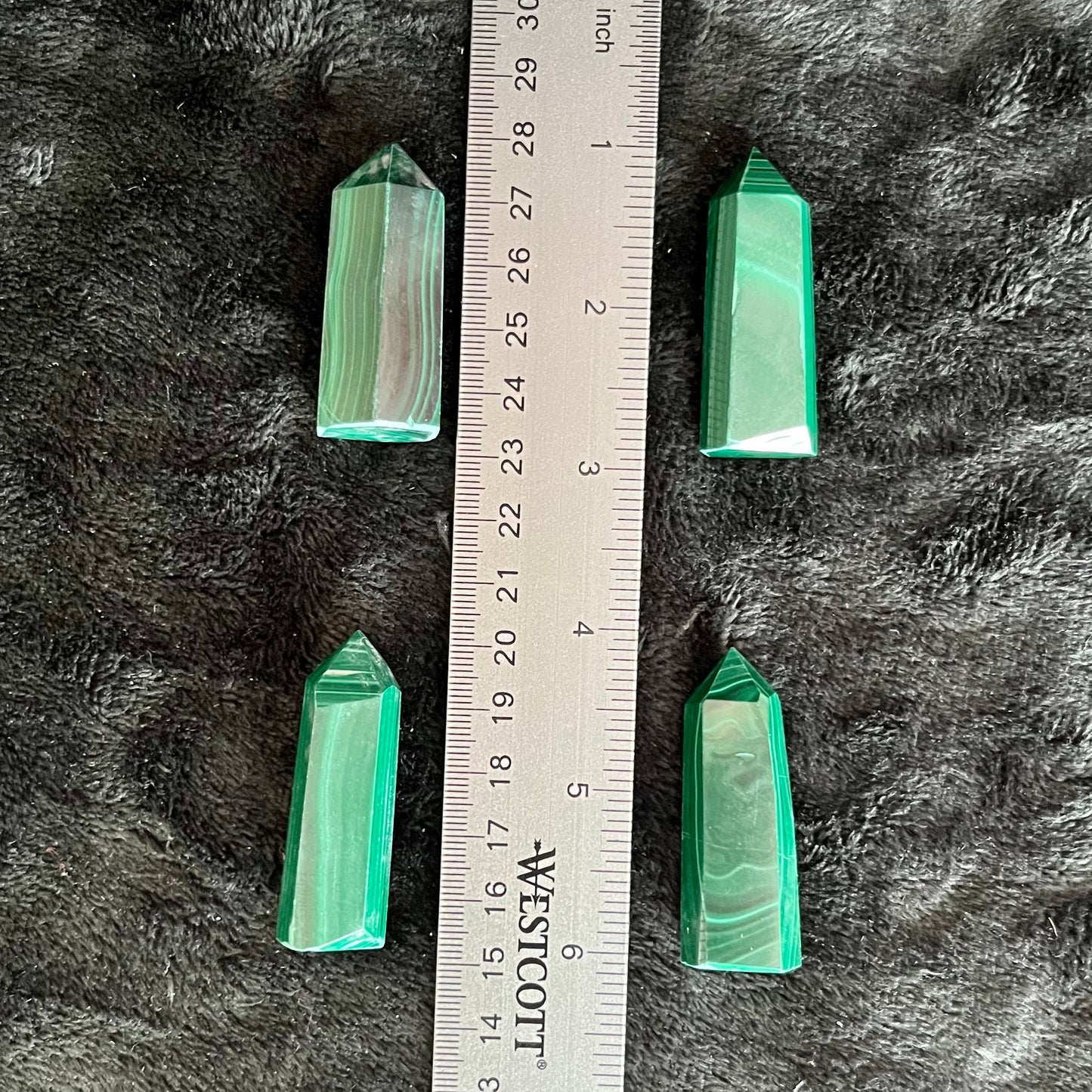 Malachite Obelisk, Authentic (Approx. 1 1/2”-1 3/4”) 0831