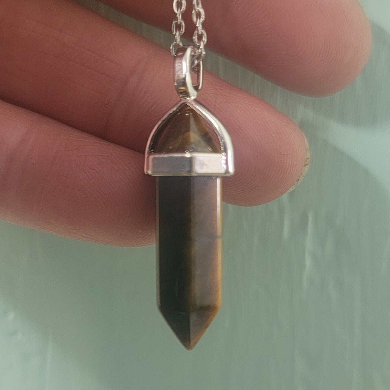 Tiger's Eye  Crystal Point Necklace NCK-0295