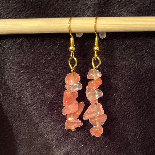 Cherry Quartz Earrings EAR-0048