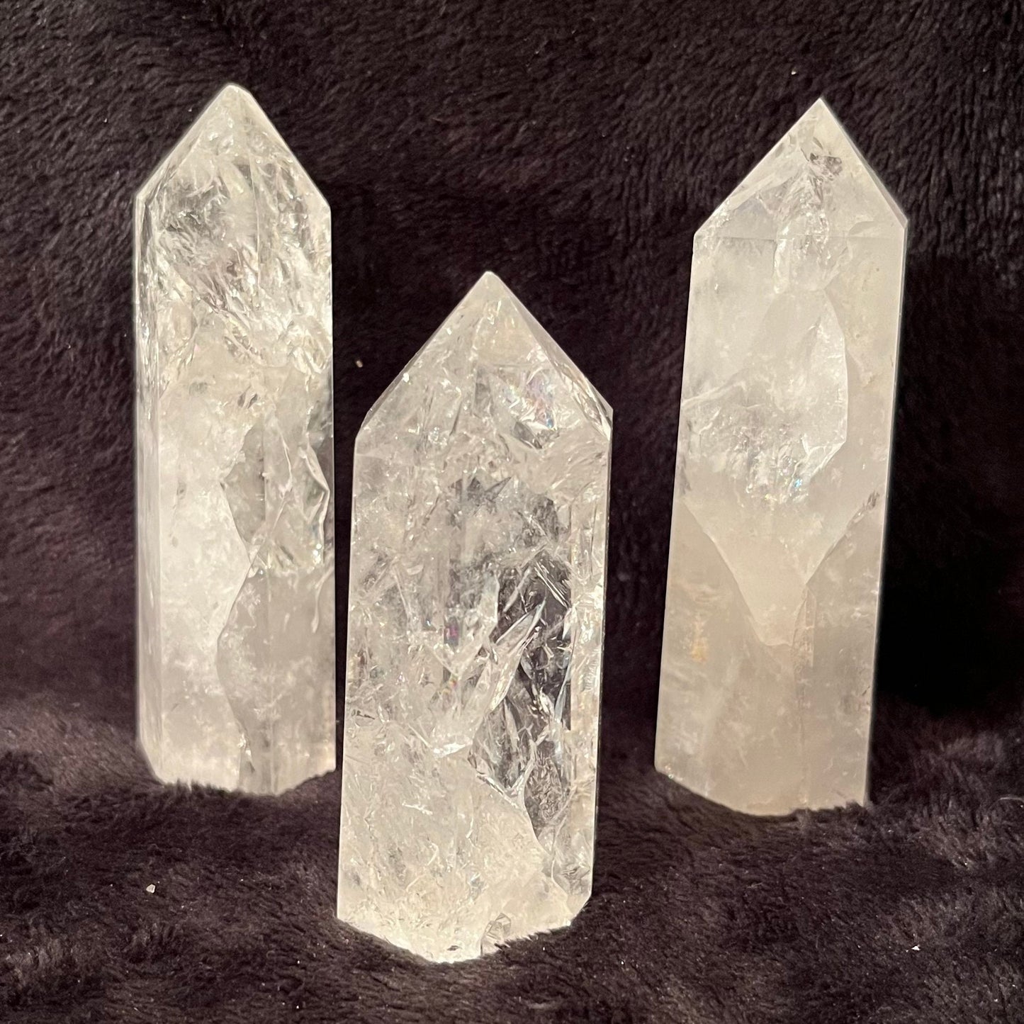 Rainbow Crackle Quartz Obelisk (Approx. 3”-4 1/2”) 0903