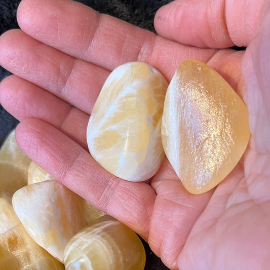 Honeycomb Calcite Tumbled Stone (Approx. 1 1/2” - 1 3/4”) 0613