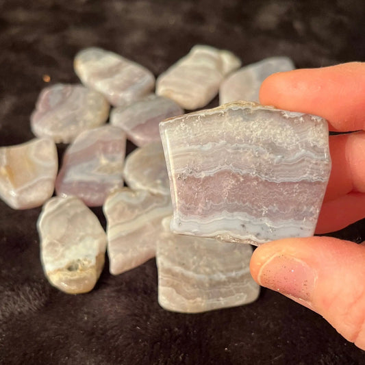 Purple Lace Agate Pork Belly Stone (Approx. 1 1/2”-1 3/4”) BIN-1469 Shop Wholesale Crystals