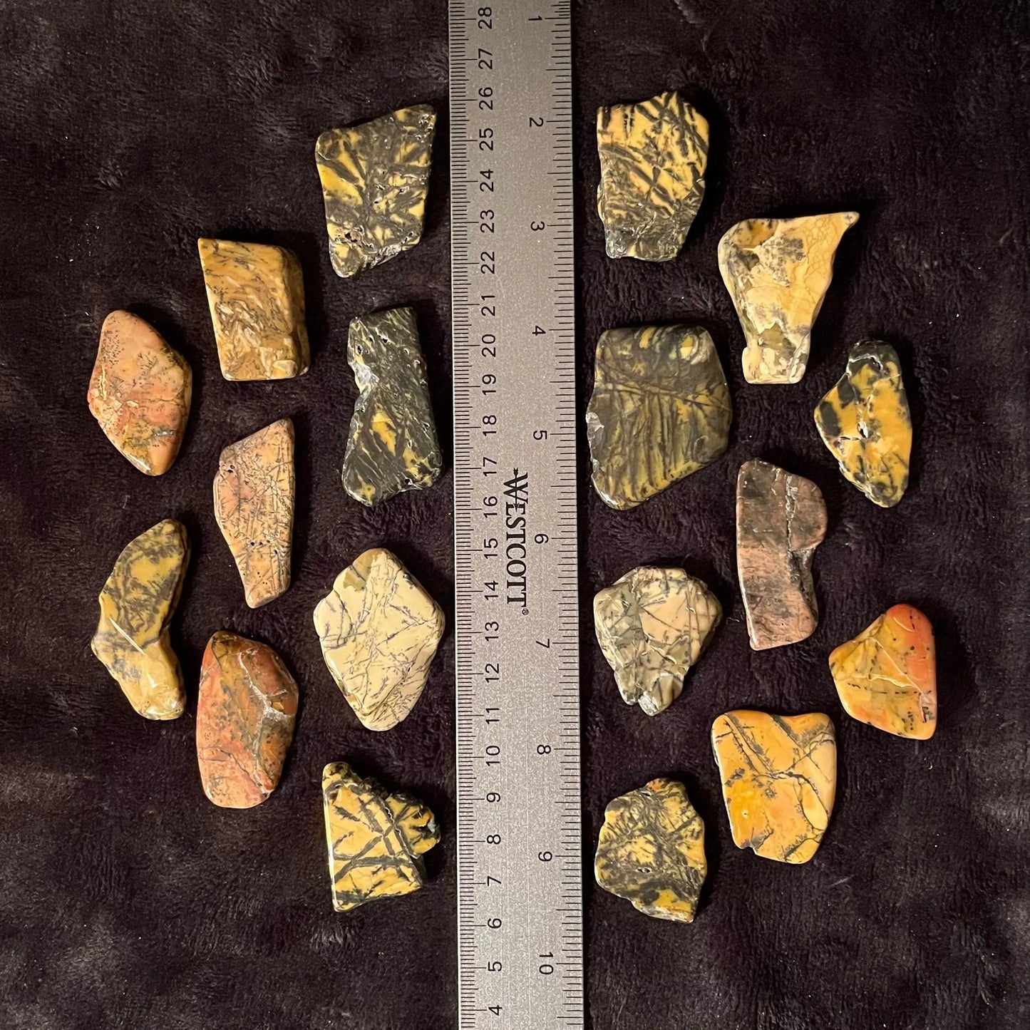 Yellow Feather Jasper Tumble Slab (Approx. 1 1/2”-1 3/4”) BIN-1486 (Found in Utah) Shop Wholesale Crystals