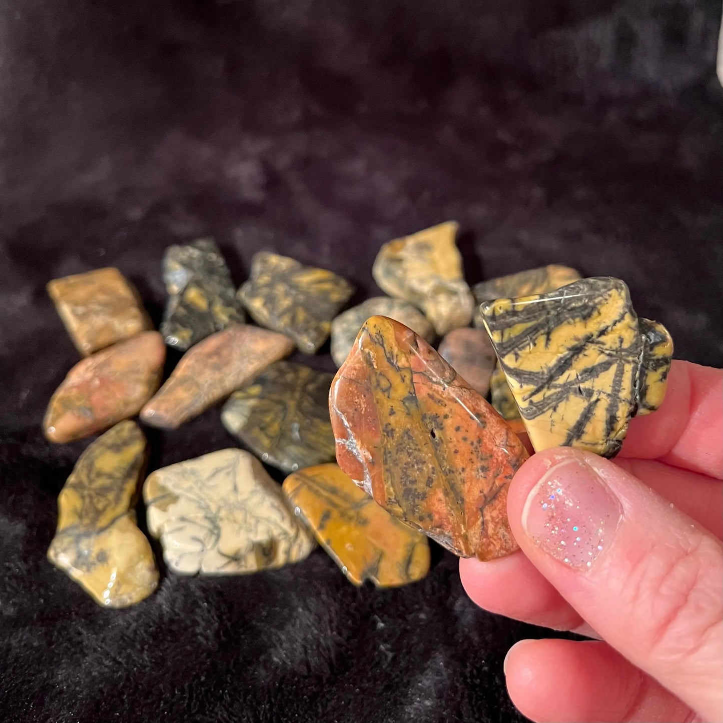 Yellow Feather Jasper Tumble Slab (Approx. 1 1/2”-1 3/4”) BIN-1486 (Found in Utah) Shop Wholesale Crystals