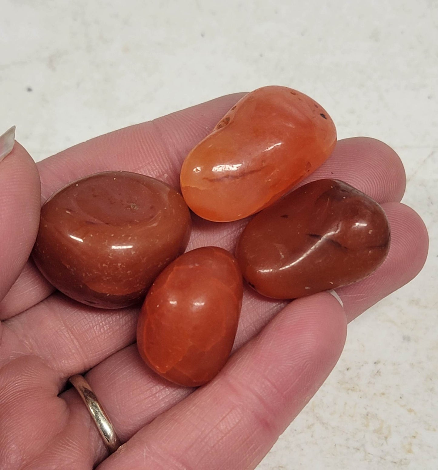 Carnelian Agate Tumbled Polished (Approx 1" - 1 1/4") Polished Stone for Crystal Grid, Wire Wrapping or Craft Supply 0661