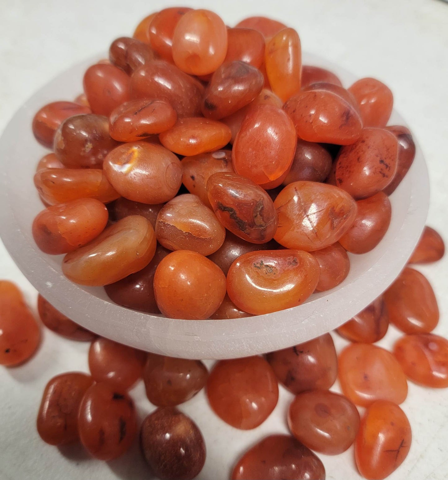 Carnelian Agate Tumbled Polished (Approx 1" - 1 1/4") Polished Stone for Crystal Grid, Wire Wrapping or Craft Supply 0661