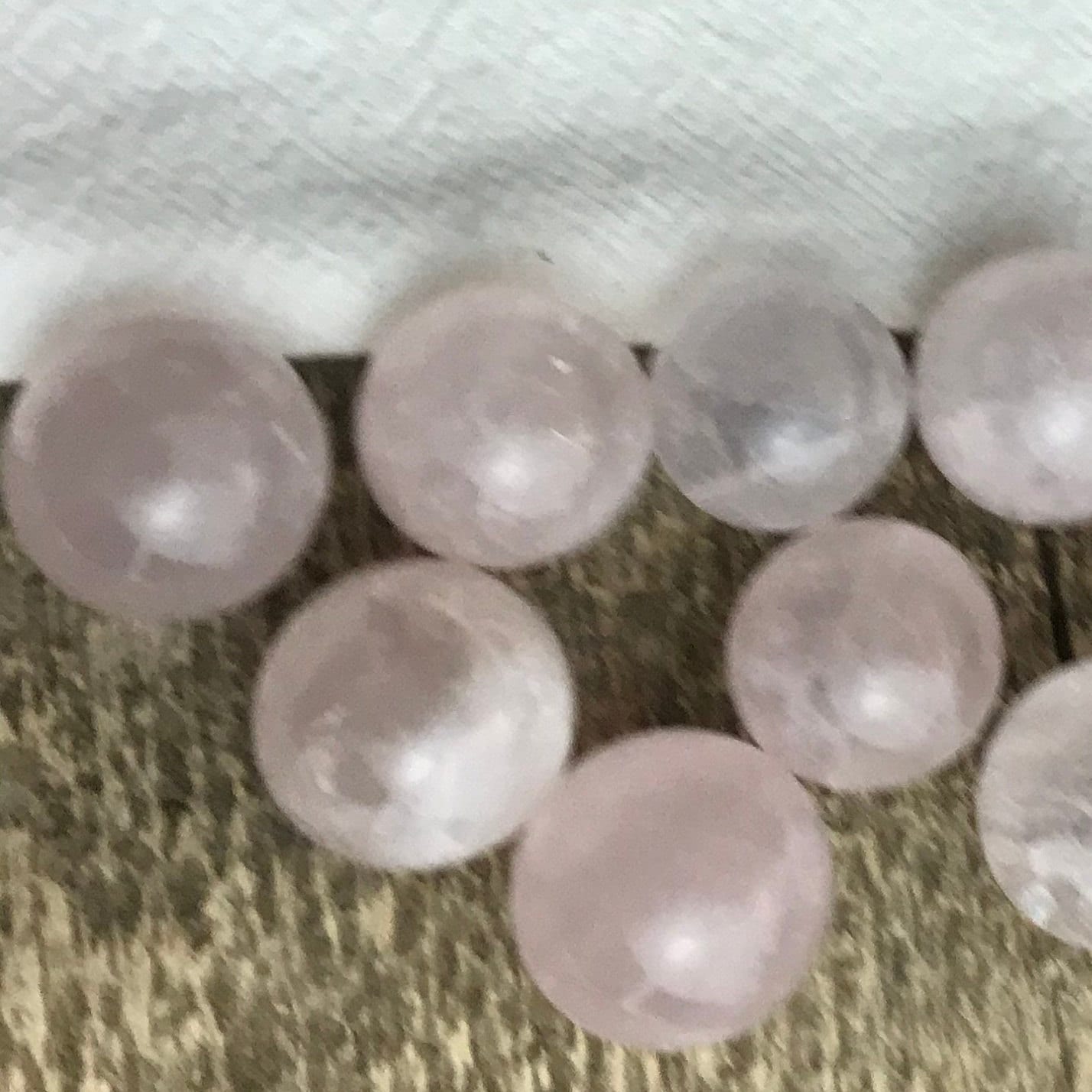 Rose Quartz, Polished Crystal Spheres (Approx 3/4") Polished Stone for the Heart Chakra, for Wire Wrapping or Crystal Grid Supply BIN-0287