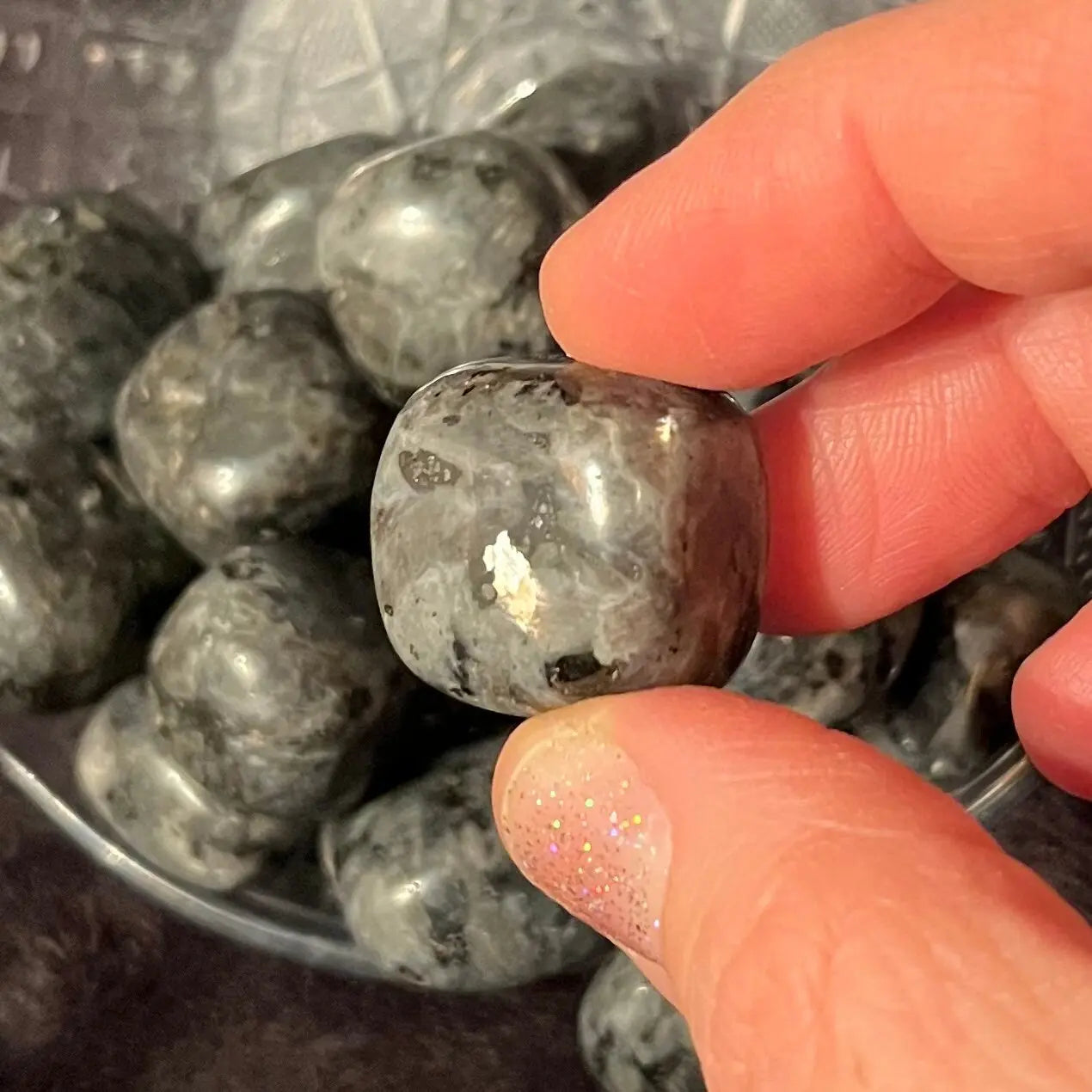 Larvikite Tumbled Stone (Approx. 3/4”-1”) BIN-1493 Shop Wholesale Crystals