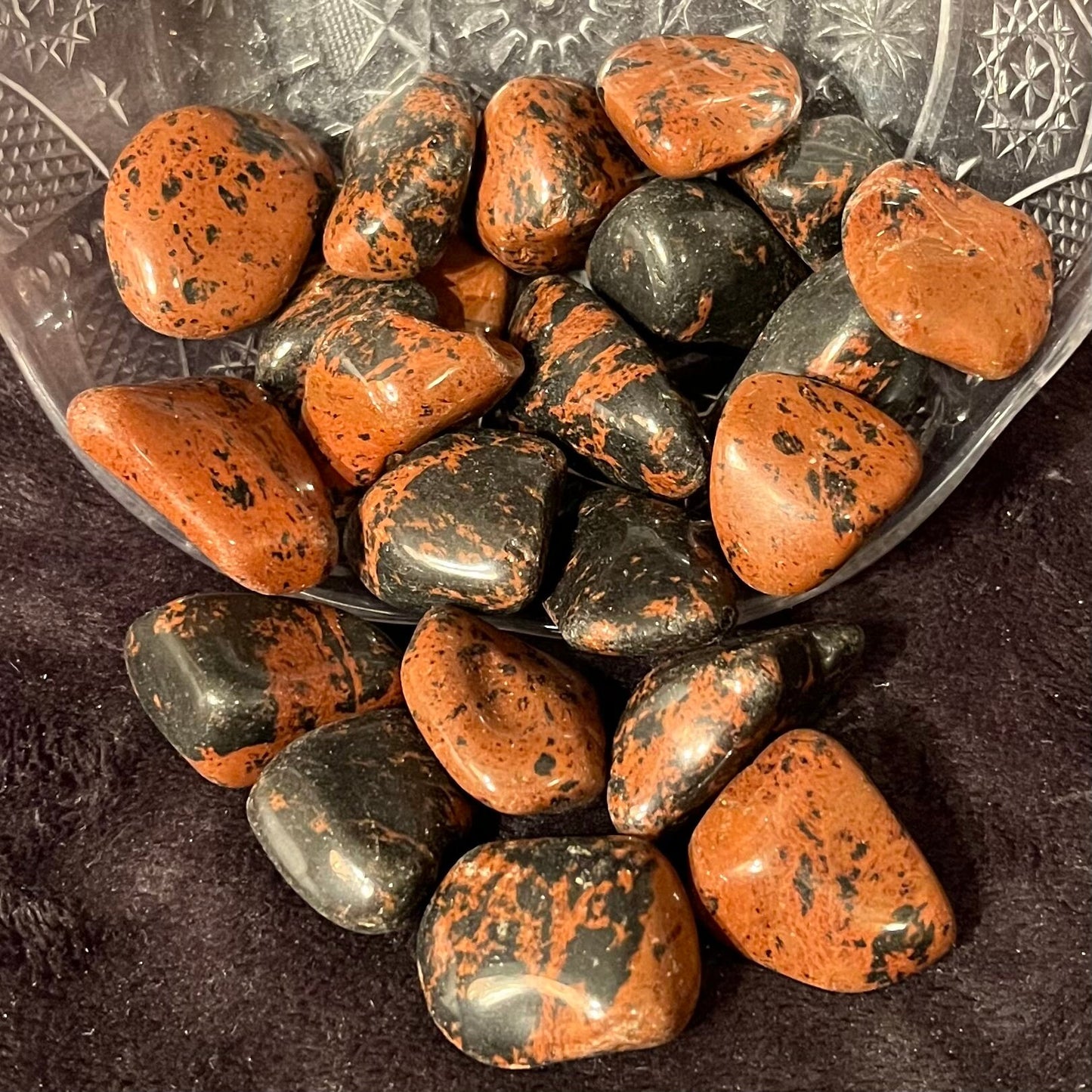 Mahogany Obsidian Tumbled Stone (Approx. 3/4”-1 1/4”) BIN-1491