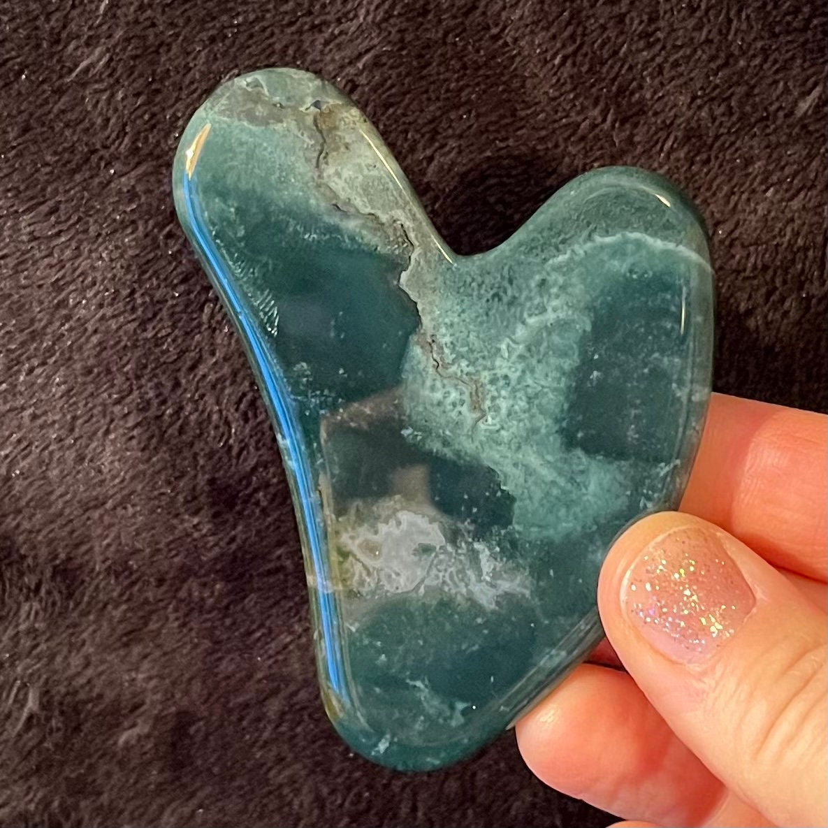 Moss Agate Self Care Gua Sha Stone 1023