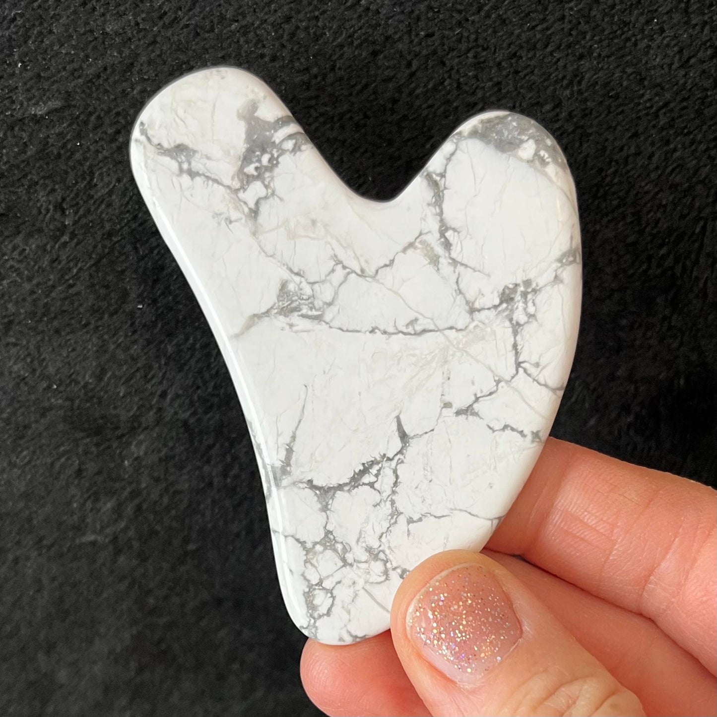 White Howlite Self Care Gua Sha Stone 1045