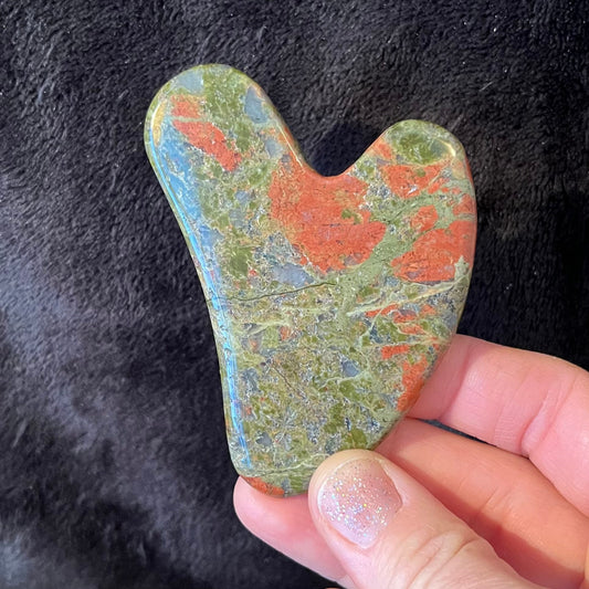 Unakite Jasper Self Care Gua Sha Stone 1047