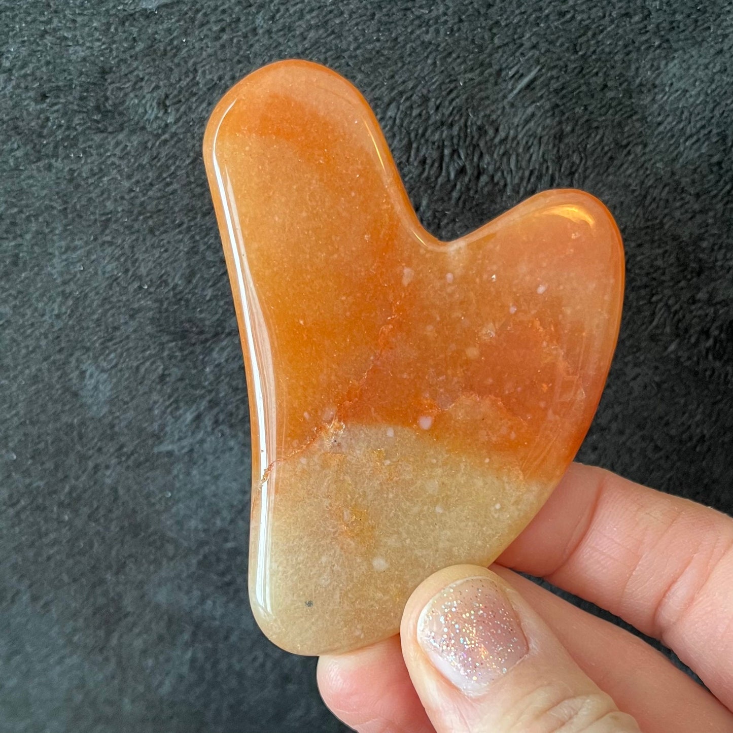 Orange Aventurine Self Care Gua Sha Stone 1026 Sacral Chakra, Creativity, Abundance, Manifestation