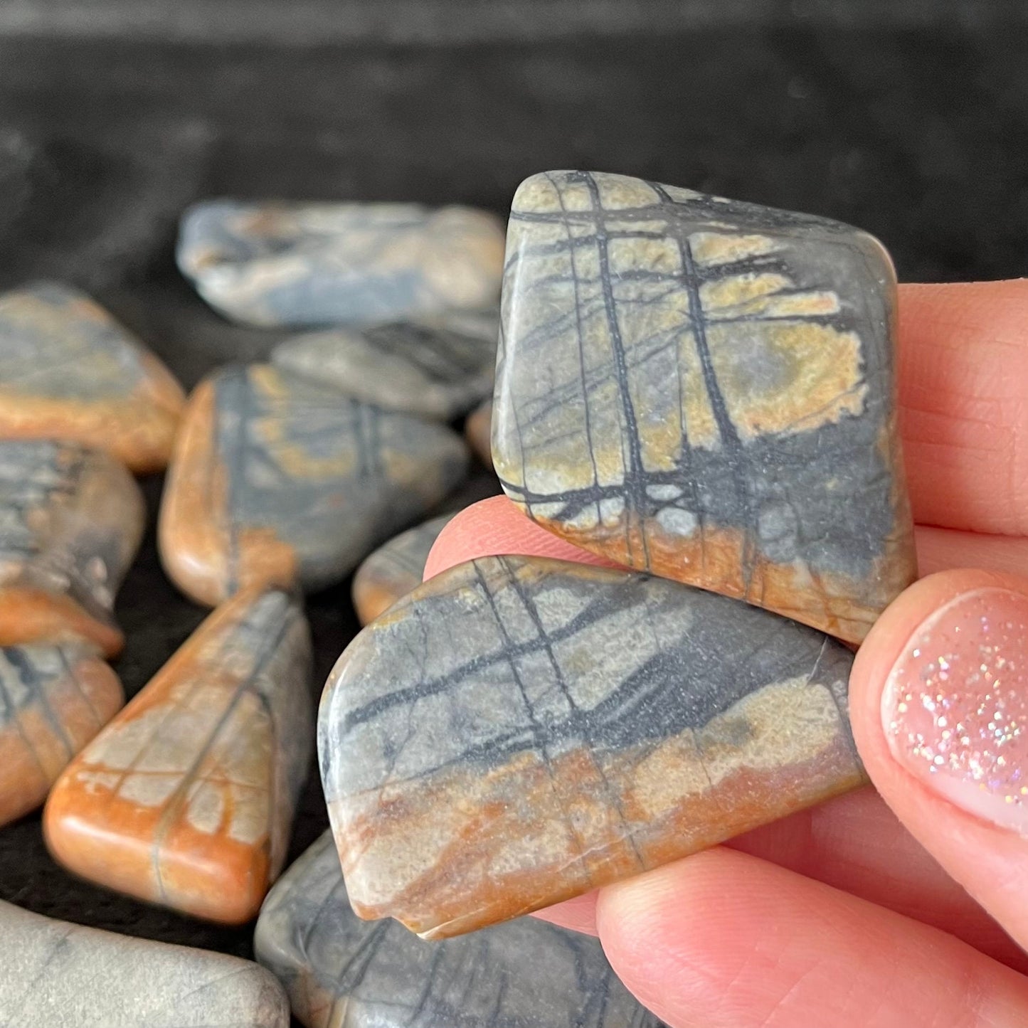 Picasso Jasper Tumbled Stone (Utah) (Approx. 1 1/2” - 1 3/4”) BIN-1498