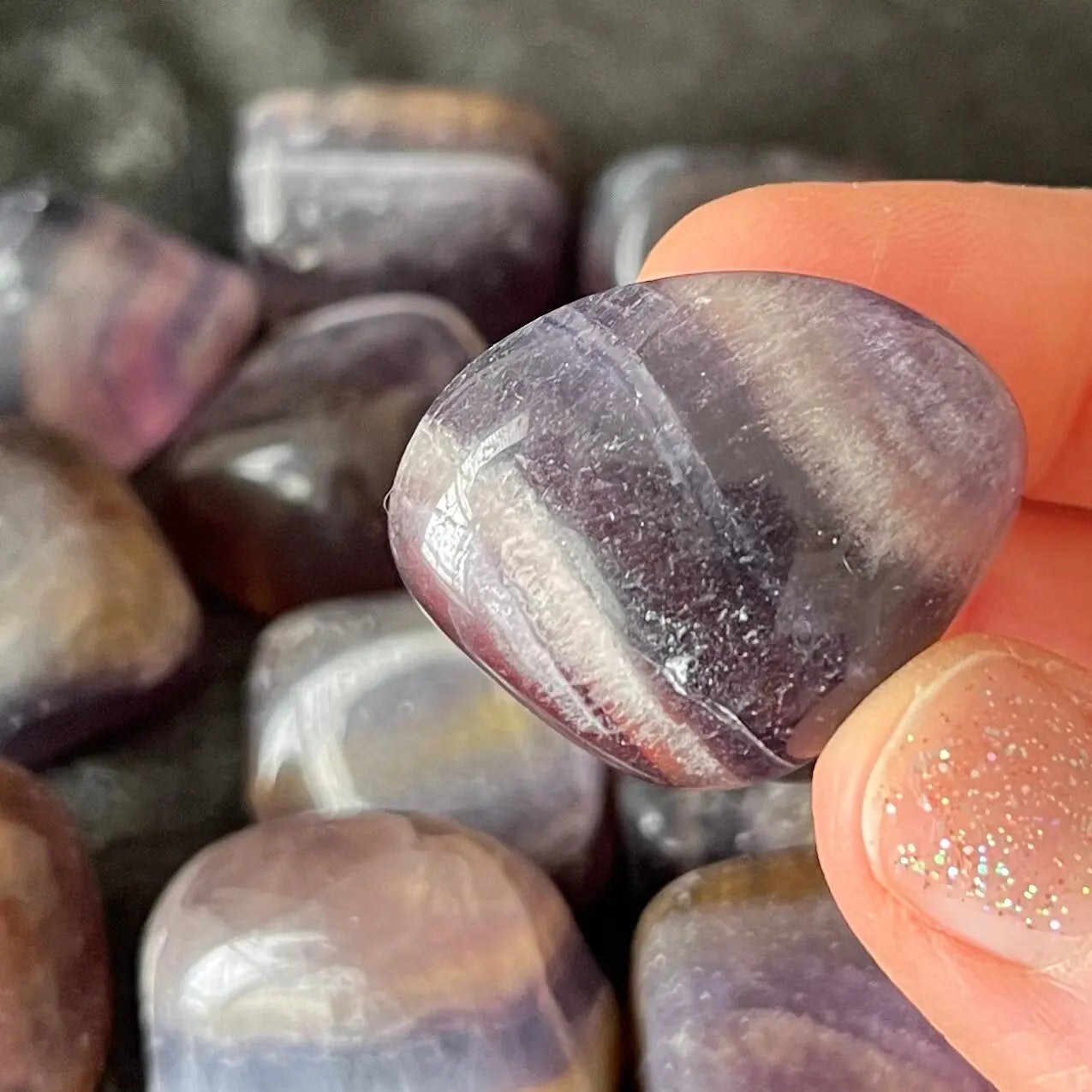 Rainbow Fluorite Tumbled Stone (Approx. 1 1/4” - 1 5/8”) BIN-1479 Shop Wholesale Crystals