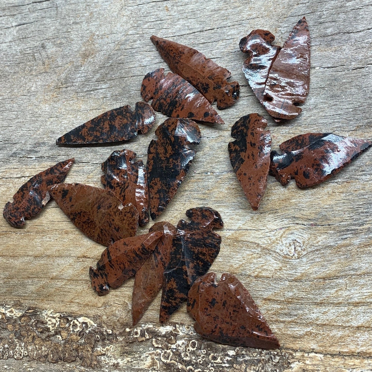 Mahagony Obsidian Knapped Arrowhead 1329 (Approx. 1 1/4”- 2”)