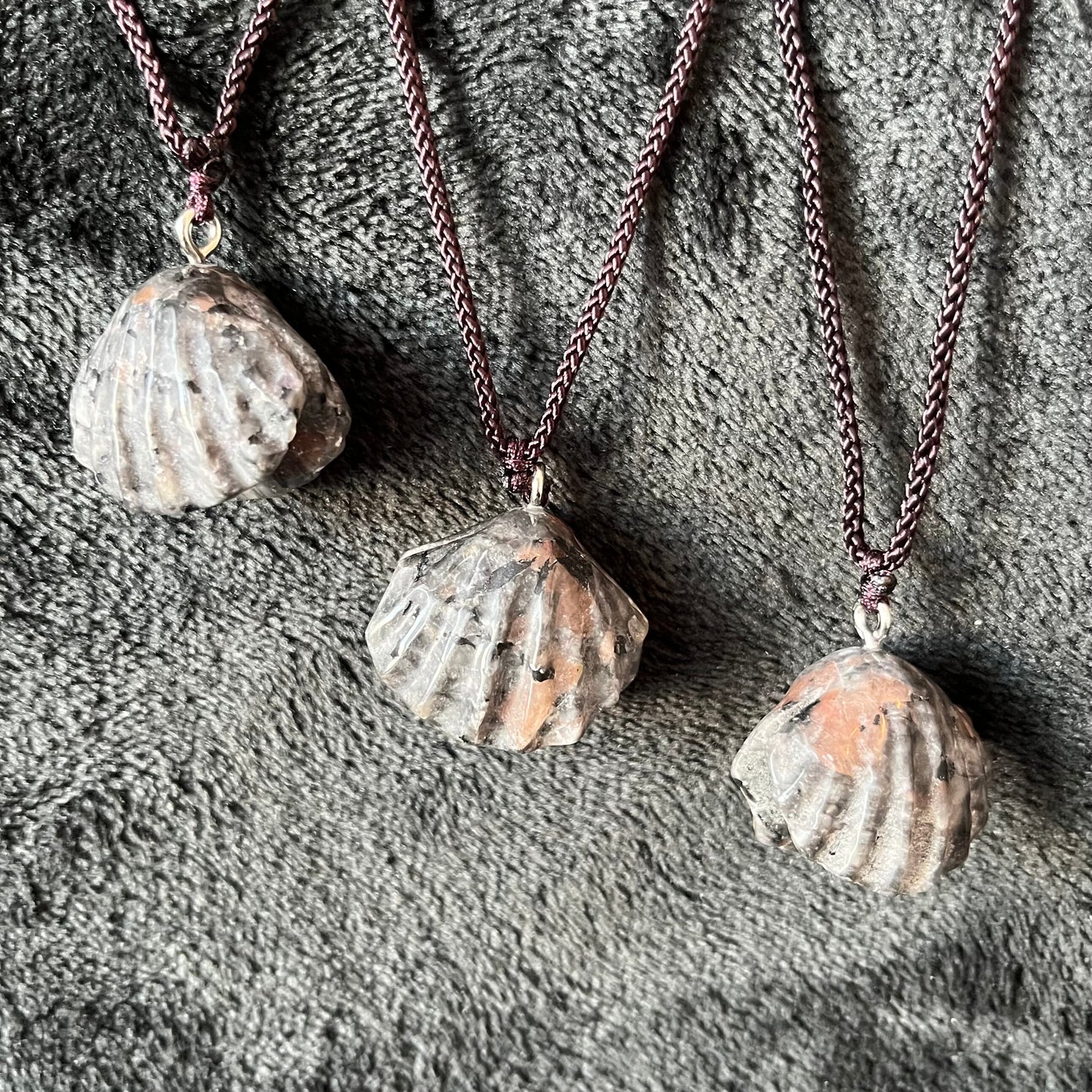 Yooperlite (Fireworks Stone) Seashell Necklace NCK-2846